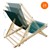 Gartenliege Holz 2er Set Beachstuhl klappbarer Strandstuhl Strandliege Campingliege Sonnenliege Dunkelgrün Klappliegestuhl Relaxliege