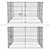 recinto exterior com 8 grelhas para pequenos animais, 124x76x124 cm, metal revestido a pó