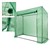 Fóliás üvegház, rácsos fóliával és ajtóval, zöld, 200x79x168 cm