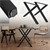 Zestaw 2 nóg stolowych X-Design czarne, 60x72 cm, wykonane ze stali malowanej proszkowo