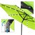 Parasol vert avec LED solaire, Ø 300 cm, rond, avec manivelle incluse.