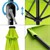 Parasol verde con LED solar, Ø 300 cm, redondo, con manivela incl. cubierta