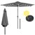 Parasol anthracite with LED solar, Ø300 cm, round, with crank incl. cover