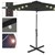 Parasol anthracite with LED solar, Ø300 cm, round, with crank incl. cover