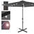 Parasol anthracite with LED solar, Ø 300 cm, round, with crank