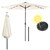 Paraguas semáforo crema con LED solar, Ø 300 cm, redondo, con manivela y base incl. tapa