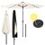 Parapluie lumineux crème avec LED solaire, Ø 300 cm, rond, avec manivelle et base incluse.