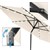 Parasol kremowy z LED solar, Ø 300 cm, okragly, z korba