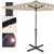 Paraguas semáforo crema con LED solar, Ø 300 cm, redondo, con manivela y base incl. tapa
