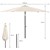 Parapluie lumineux crème avec LED solaire, Ø 300 cm, rond, avec manivelle et base incluse.