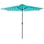Parasol turquoise with LED solar, Ø 300 cm, round, with crank