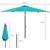 Parasol turquoise with LED solar, Ø 300 cm, round, with crank