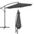 Sonnenschirm mit Kurbel anthrazit Ø 300 cm aus Aluminium und Polyester