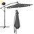 Paraguas semáforo antracita con LED solar, Ø 300 cm, con manivela y base