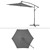 Parapluie lumineux anthracite avec LED solaire, Ø 300cm, rond, avec manivelle et base incluse.