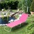 Sun lounger Pink, 200x56 cm, with aluminium frame