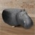 Tierhocker Nilpferd 65x33x29 cm grau aus Kunstleder mit Holzbeine