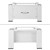 Laatikollinen pesukoneen jalusta valkoinen, 54,5x63x32,5 cm, valmistettu teräksestä.