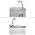 Håndvask 40x40x44 cm, af V2A rustfrit stål, inkl. sæbedispenser