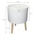Side table with storage compartment and tray lid White 35 x 46.5 cm