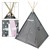 Indian tipi play tent for children in grey with stars