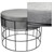 Designová svetle šedá kulatá stolicka 43x33 cm se sametovým potahem a kovovým rámem