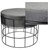 Dizajnová stolicka 43x33 cm okrúhla so zamatovým potahom a kovovým rámom sivá
