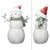 Decorative figure snowman with 12 LED's warm white 57 cm, white with red winter cap and green scarf
