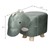 Animal stool for children 51 x 25 x 35 cm, grey-green, with solid wooden legs