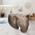 Tierhocker Elefant 65x35x30 cm braun aus Kunstleder mit Massivholzbeine