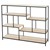Floor shelf with 6 shelves, 96x120x32 cm, black/natural, made of metal and wood