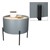 Bocní stolek Ø 40x355 cm šedý/cerný z MDF a kovu