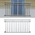 Französischer Balkon glänzend 184x90 cm mit 14 Füllstäben aus Edelstahl