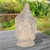 Posag glowy Buddy bezowy/szary, 45x39x78 cm, wykonany z lanego kamienia