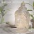 Buda cabeça estátua bege/cinza, 45x39x78 cm, feita de pedra fundida