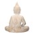 Figura de Buda beige/gris, 40x24x48 cm, de piedra fundida