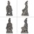 Knielende soldaat sculptuur grijs, 52,5 cm, gegoten steen