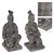 Escultura de soldado arrodillado gris, 52,5 cm, piedra de fundición
