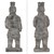 Scultura in piedi soldato grigio, 62 cm, pietra fusa