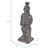 Soldado de pie escultura gris, 62 cm, piedra fundida