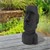 Testa dell'isola di Pasqua figura antracite, 26,5x19x53,5 cm, resina di pietra fusa