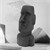 Moai Rapa Nuil Kopf Figur 26,5x19x53,5 cm Anthrazit aus Steinguss Kunstharz