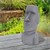 Moai Rapa Nui Kopf Figur 26,5x19x53,5 cm Grau aus Steinguss Kunstharz
