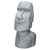 Moai Rapa Nui Kopf Figur 28x25x56 cm grau aus Steinguss Kunstharz