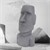 Moai Rapa Nui figura testa grigia, 26,5x19x53,5 cm, resina di pietra fusa