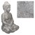 Figurine de bouddha grise, 24x27x47 cm, en pierre moulée