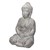 Figura di Buddha grigio, 24x27x47 cm, in pietra fusa