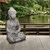 Buddha figura 24x27x47 cm Szürke öntöttko