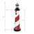 LED solar lighthouse with twilight sensor red/white, 81 cm, made of plastic