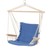Krzeslo wiszace niebieskie z poduszka na siedzisko, wykonane z bawelny i twardego drewna, nosnosc do 120kg